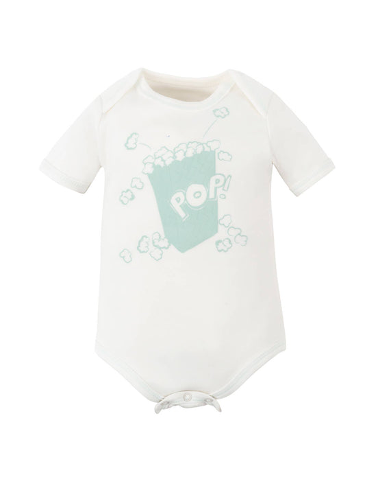 Organic Graphic Bodysuit, "Popcorn Print"