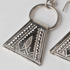 Earrings trapezoid etched Tuareg/strlg 2L silver