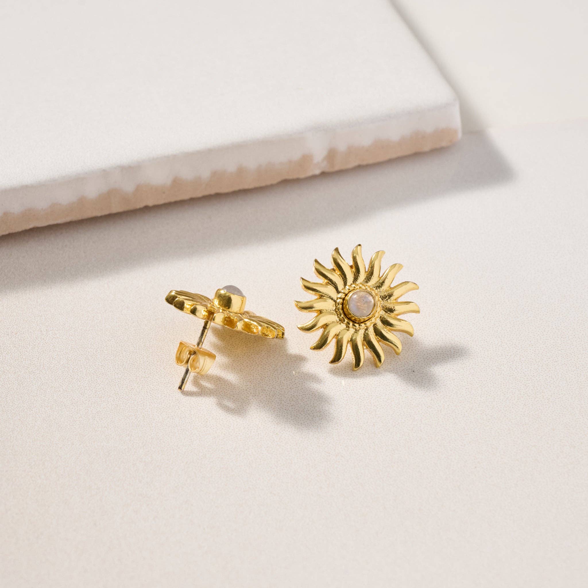 "Sunburst Moonstone" Earrings