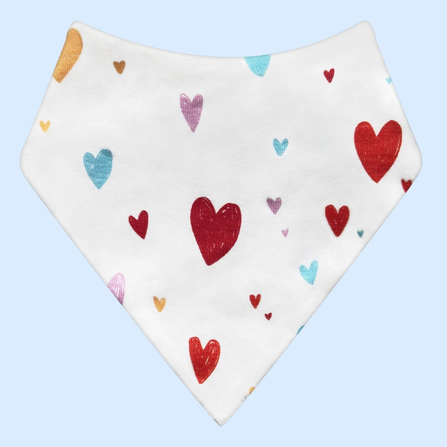 Heart Pattern Organic Cotton Kerchief Bib