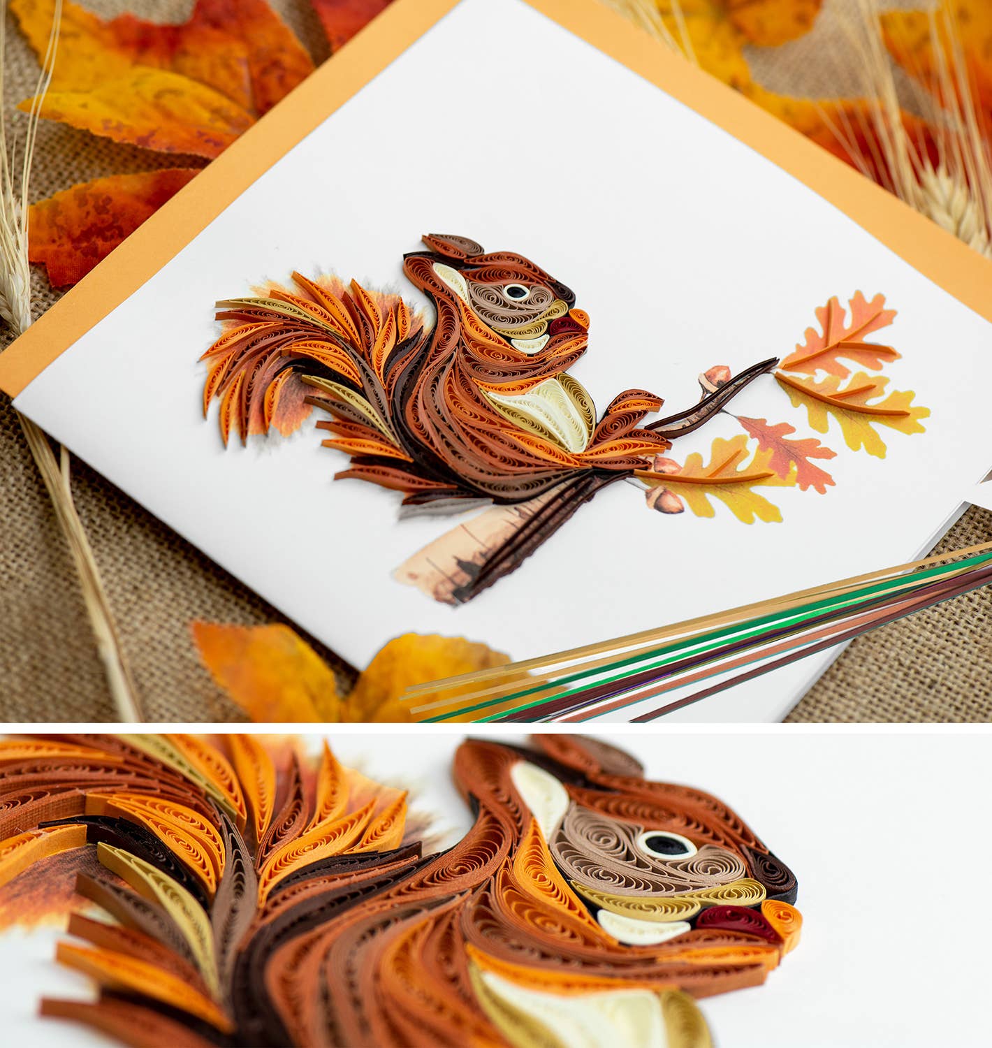 Quilled Greeting Card, "Squirrel"