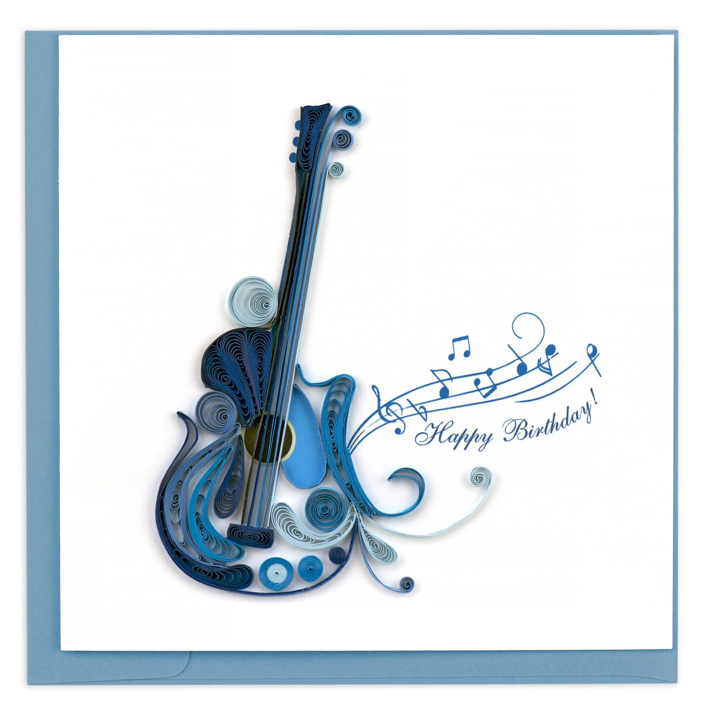 Quilled Greeting Card, "Birthday Guitar"