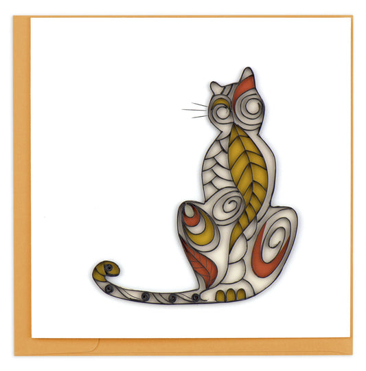 Quilled Greeting Card, "Cat Silhouette"