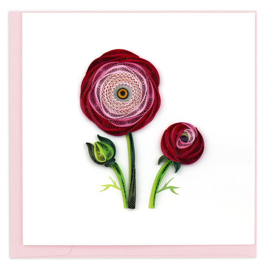 Quilled Greeting Card, "Ranunculus"