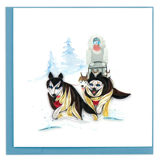 Quilled Greeting Card, "Sled Dogs"
