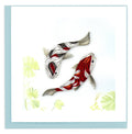 Quilled Greeting Card, "Two Koi Fish"