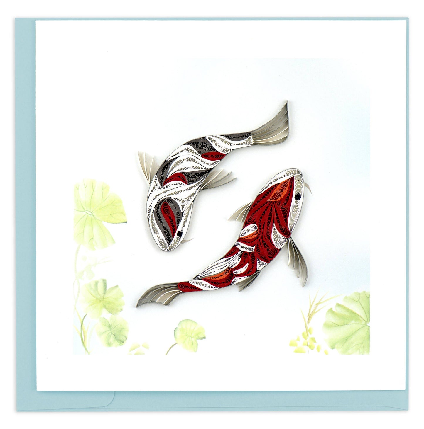 Quilled Greeting Card, "Two Koi Fish"