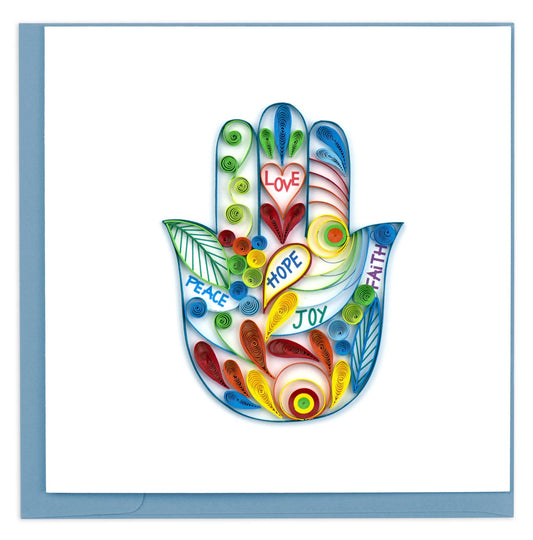 Quilled Greeting Card, "Hamsa Hand"