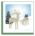Quilled Greeting Card, "Snowy Reindeer"