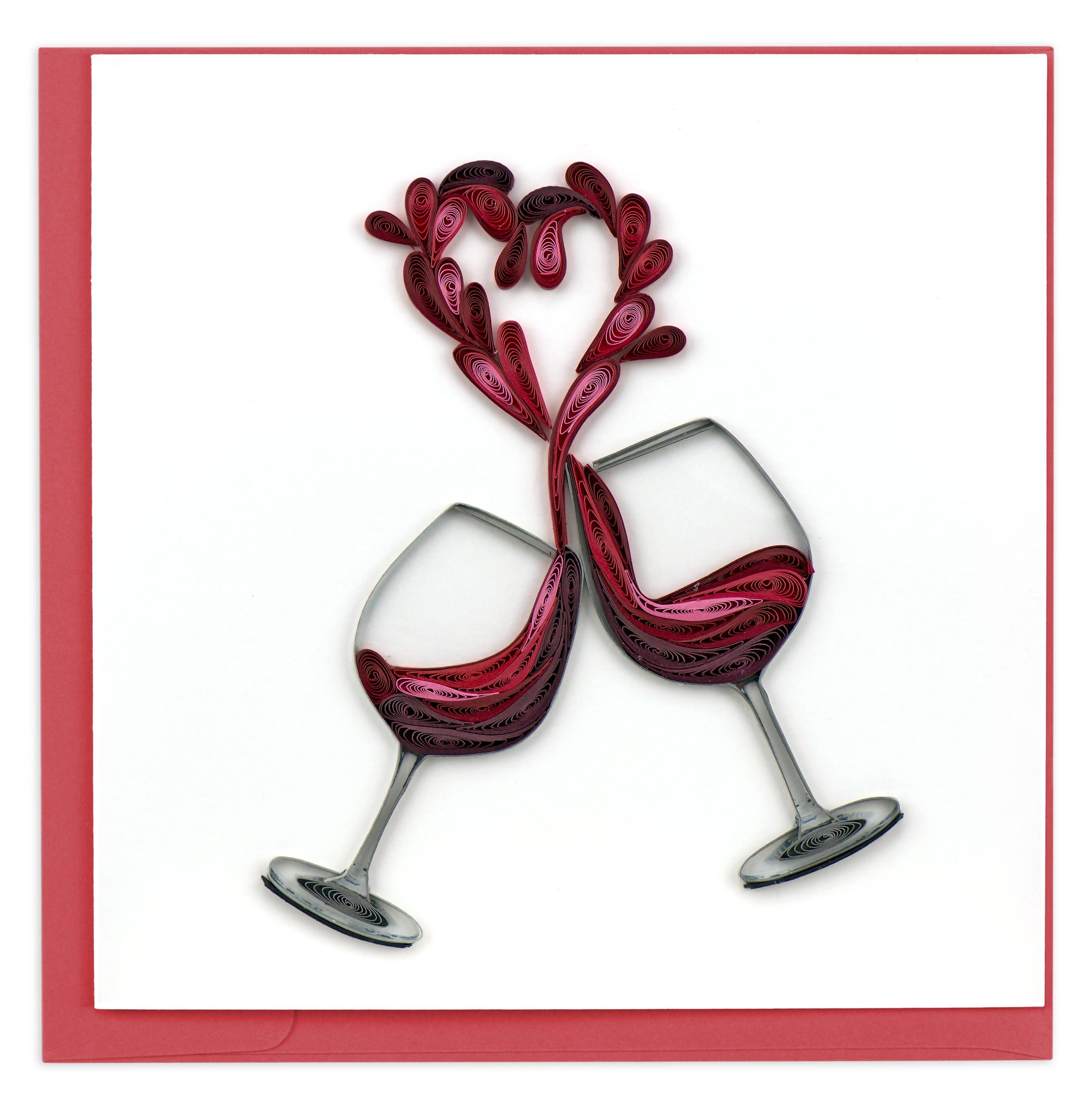 Quilled Greeting Card, "A Toast to Love"
