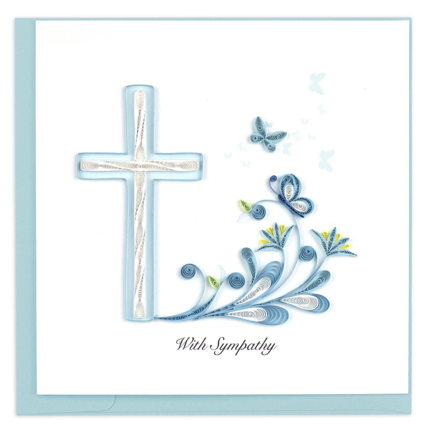 Quilled Greeting Card, "Sympathy Cross"