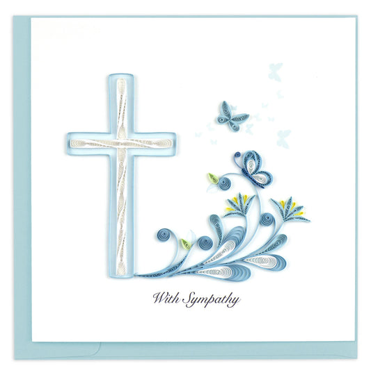 Quilled Greeting Card, "Sympathy Cross"