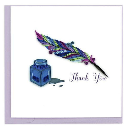 Quilled Greeting Card, "Thank You Quill & Ink"