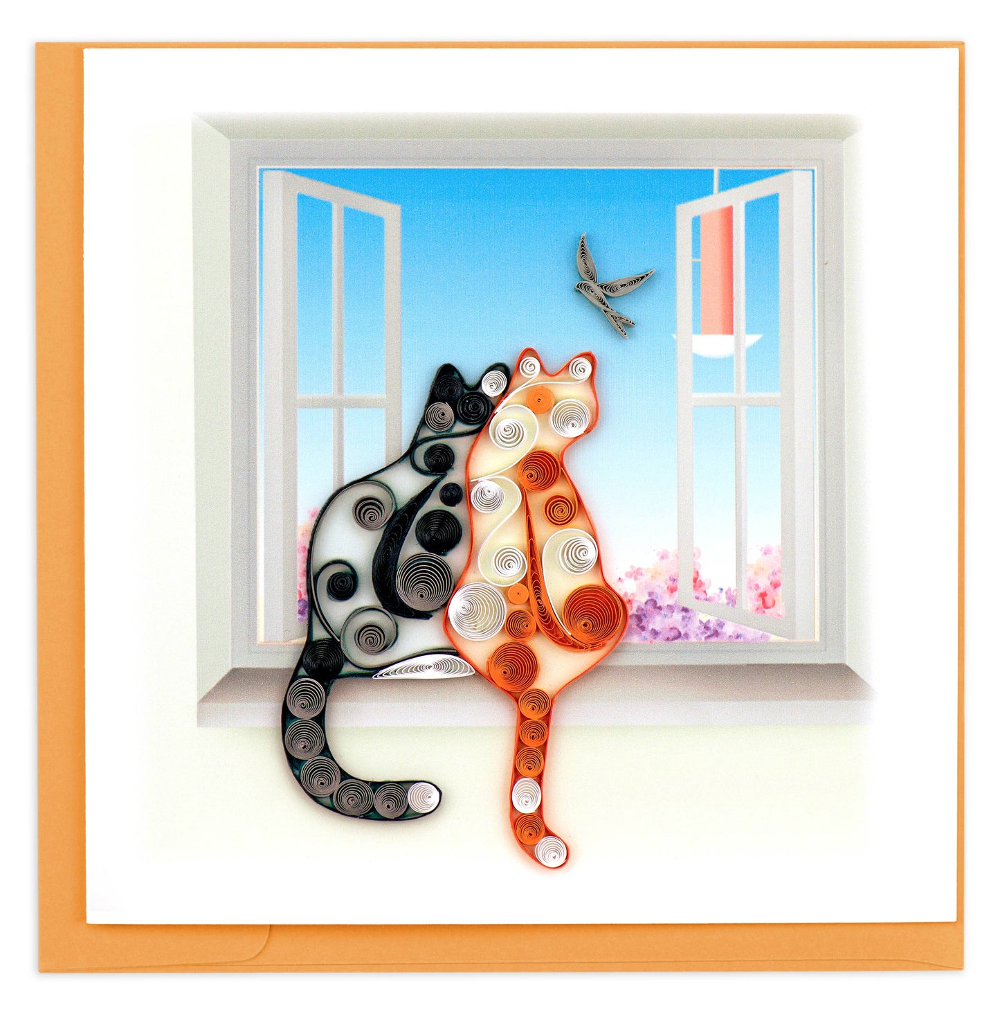 Quilled Greeting Card, "Two Cats"