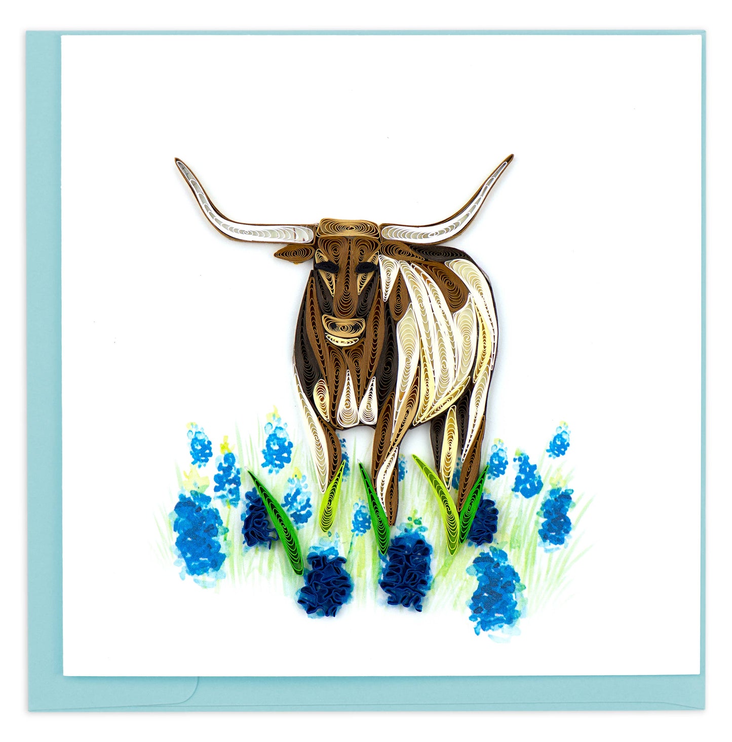 Quilled Greeting Card, "Texas Longhorn"