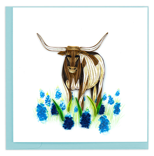 Quilled Greeting Card, "Texas Longhorn"