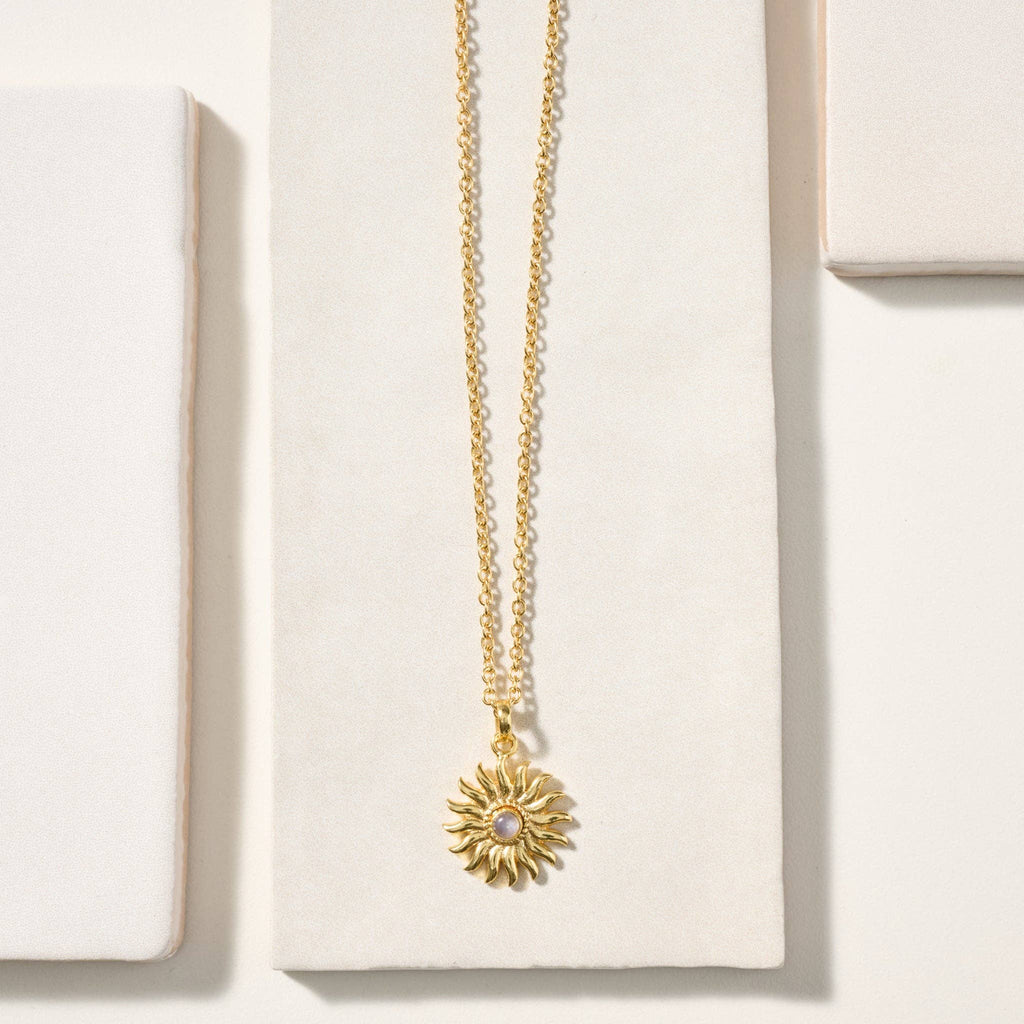 Necklace, Sunburst Moonstone Pendant
