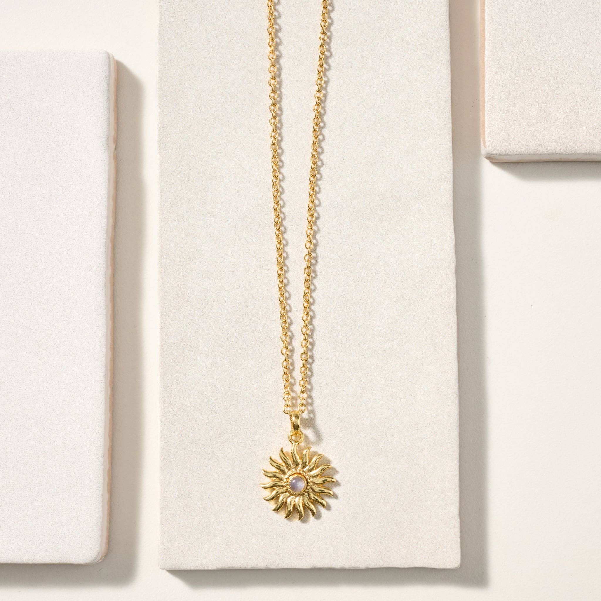 Necklace, Sunburst Moonstone Pendant