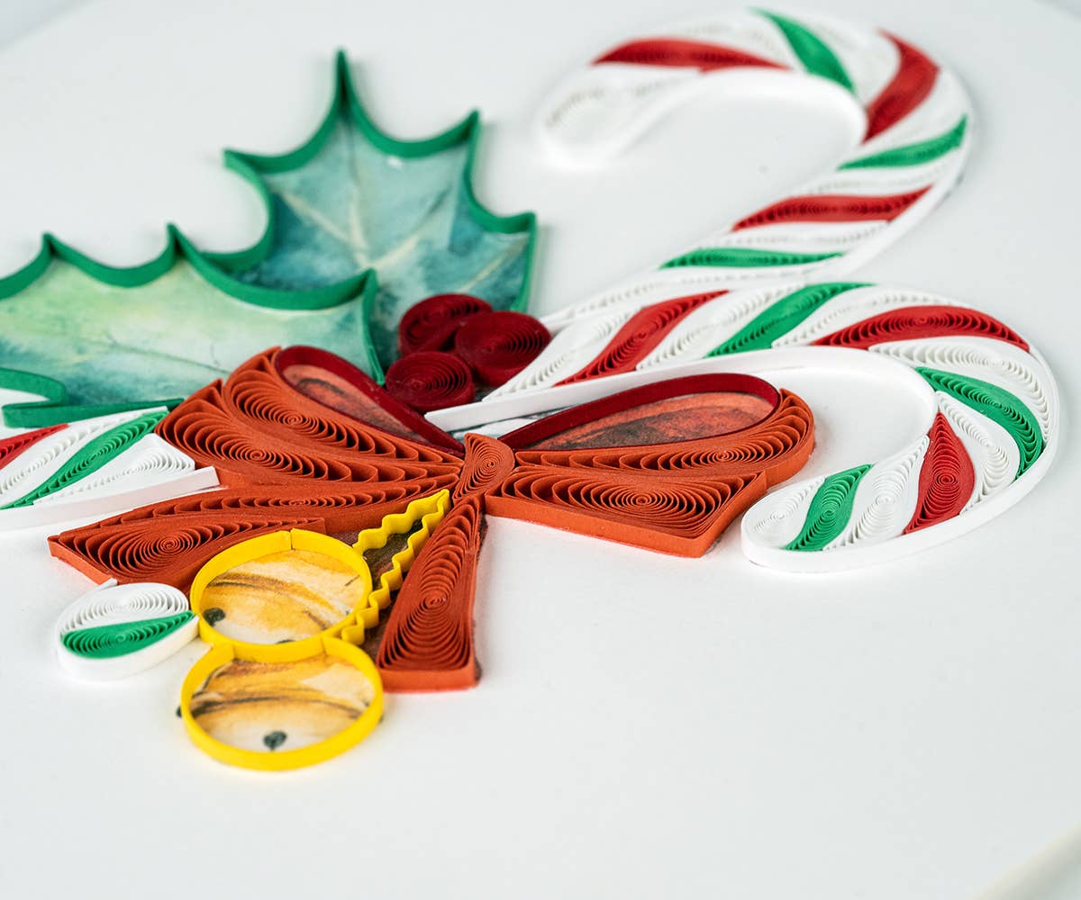 Quilled Greeting Card, "Candy Canes"