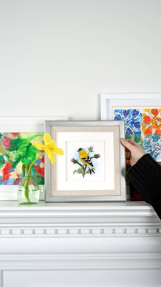 Quilled Greeting Card, "American Goldfinch"