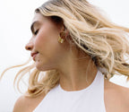 Earrings, Gold Round Hoop "Sitara Starry"
