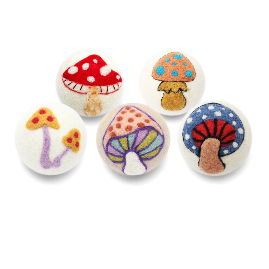 Eco Wool Dryer Balls, "Mushrooms"