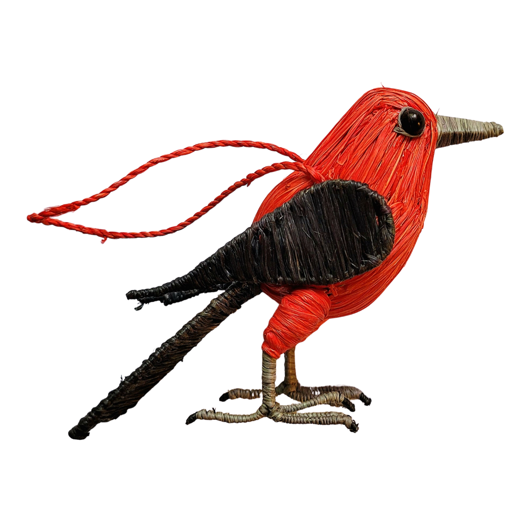 Scarlet Tanager Woven Ornament