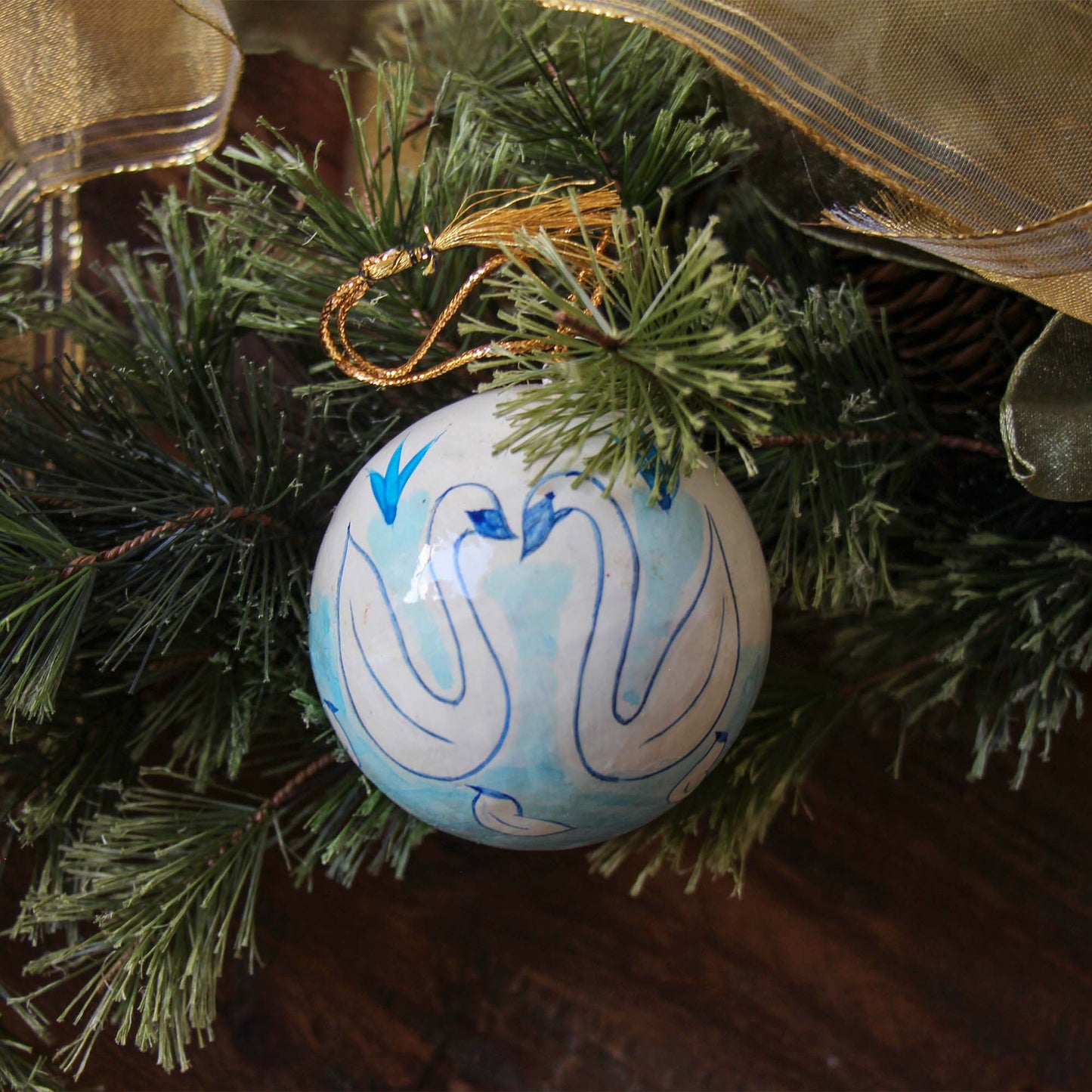 Swan Hand Painted Ornament