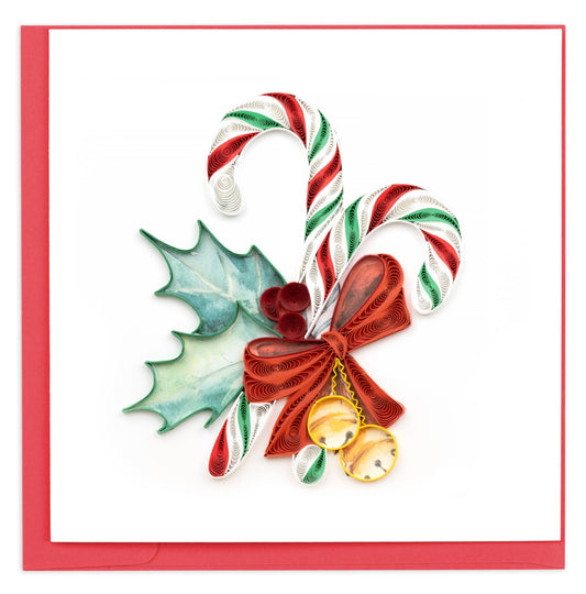Quilled Greeting Card, "Candy Canes"
