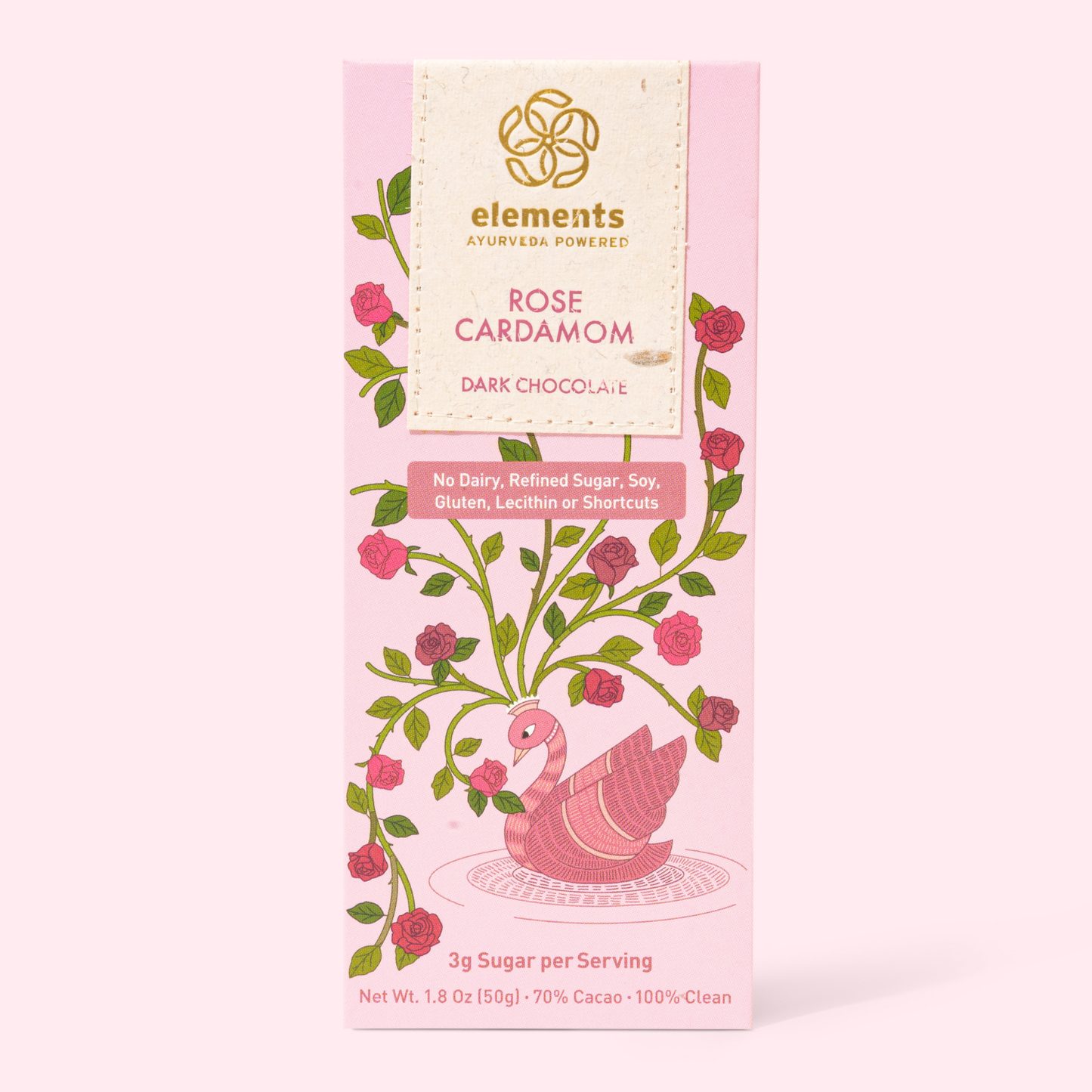 Rose Cardamom 70% Dark Chocolate Bar