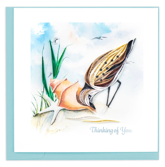 Quilled Greeting Card, "Sandpiper"