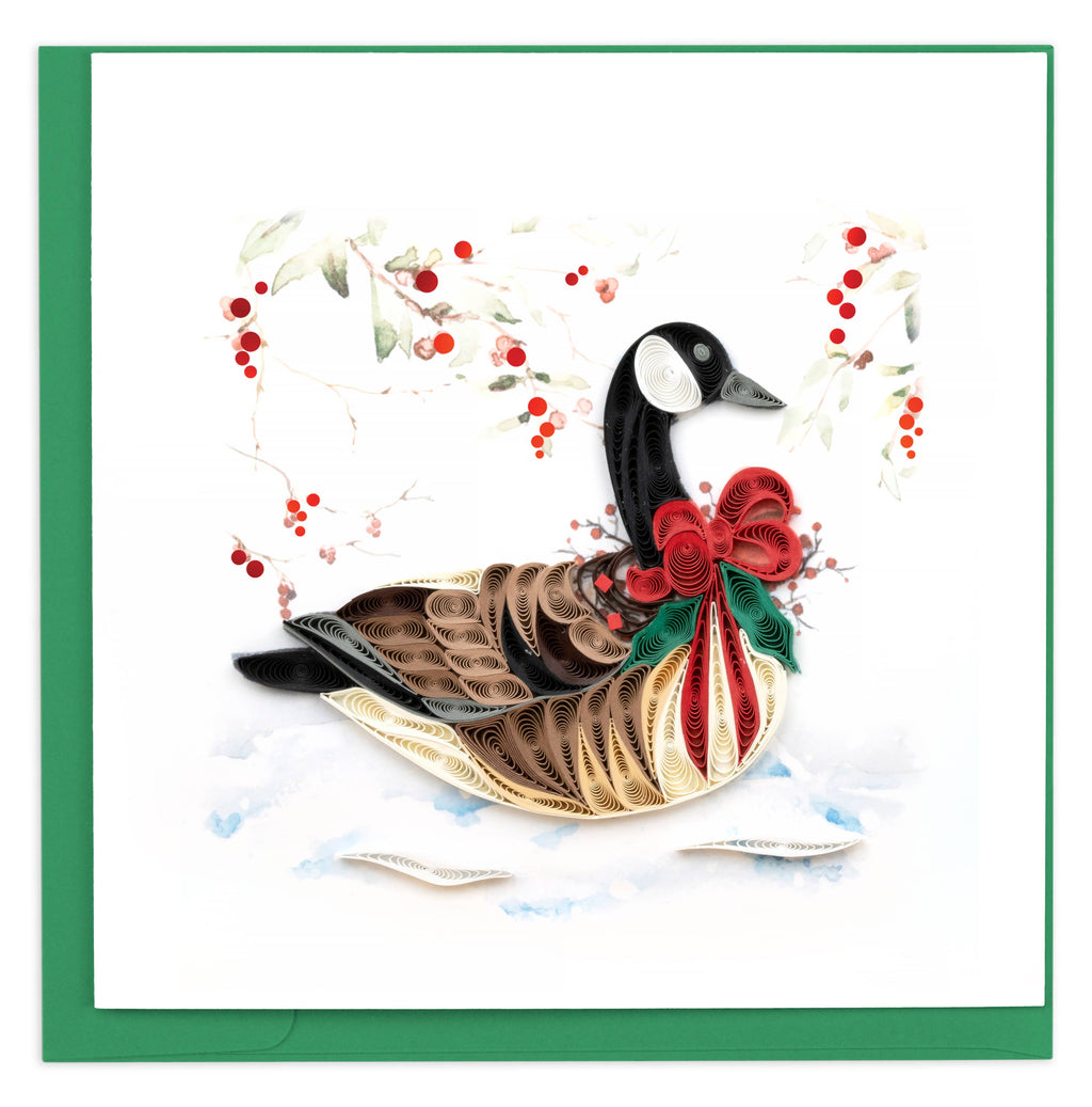 Quilled Greeting Card, “Christmas Goose”