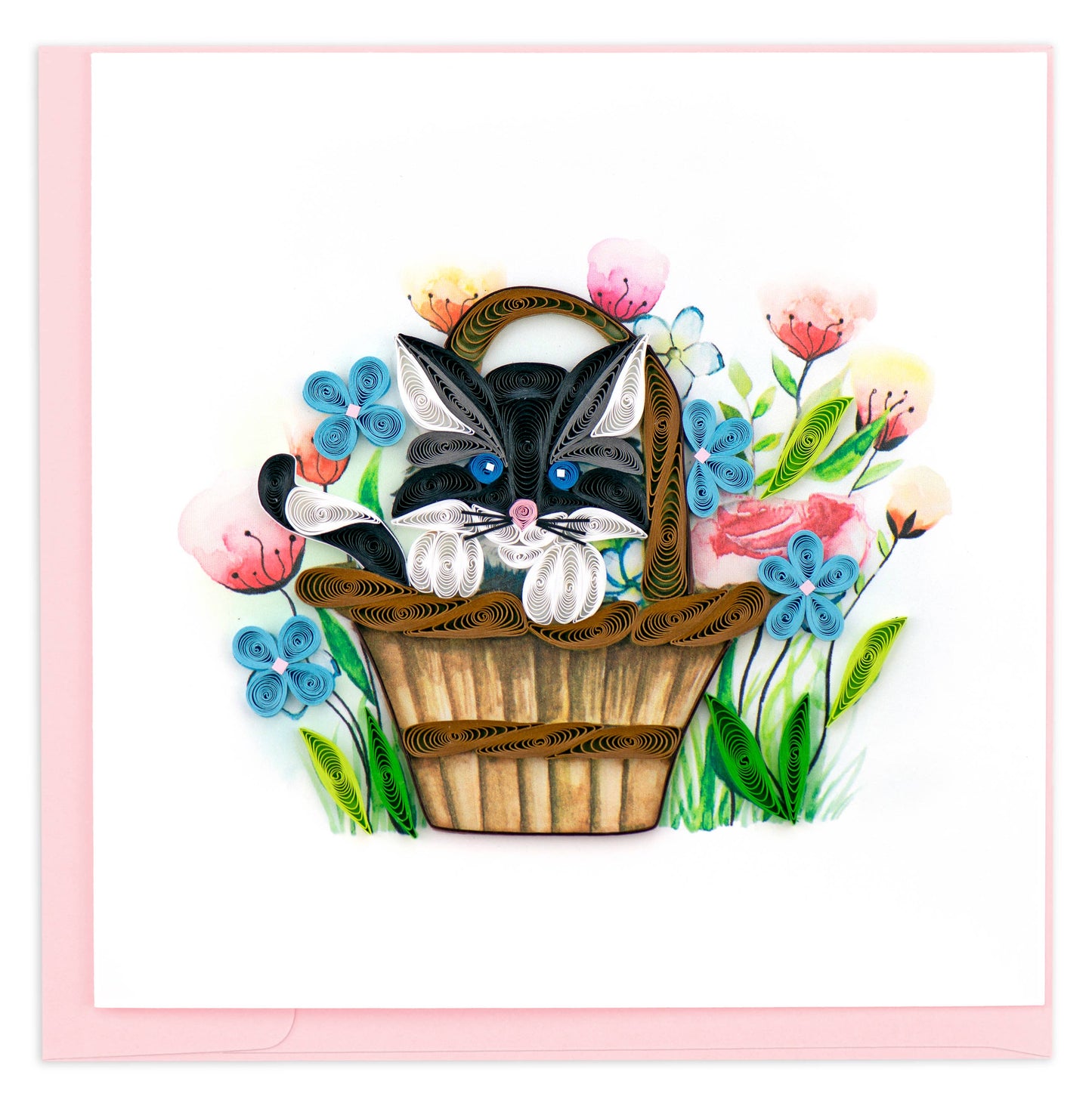 Quilled Greeting Card, "Black Kitten"