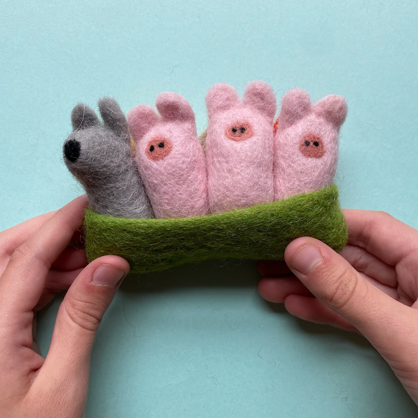 Felted "Pocket Pals", The Three Little Pigs