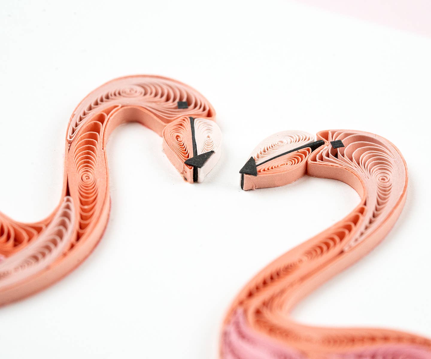 Quilled Greeting Card, "Tropical Flamingos"
