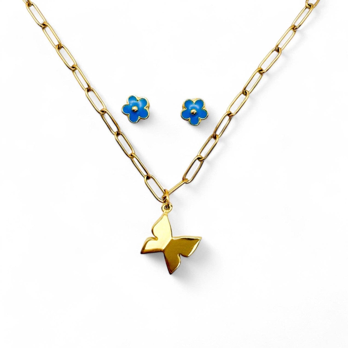 Butterfly and Flower Kids Jewelry Set
