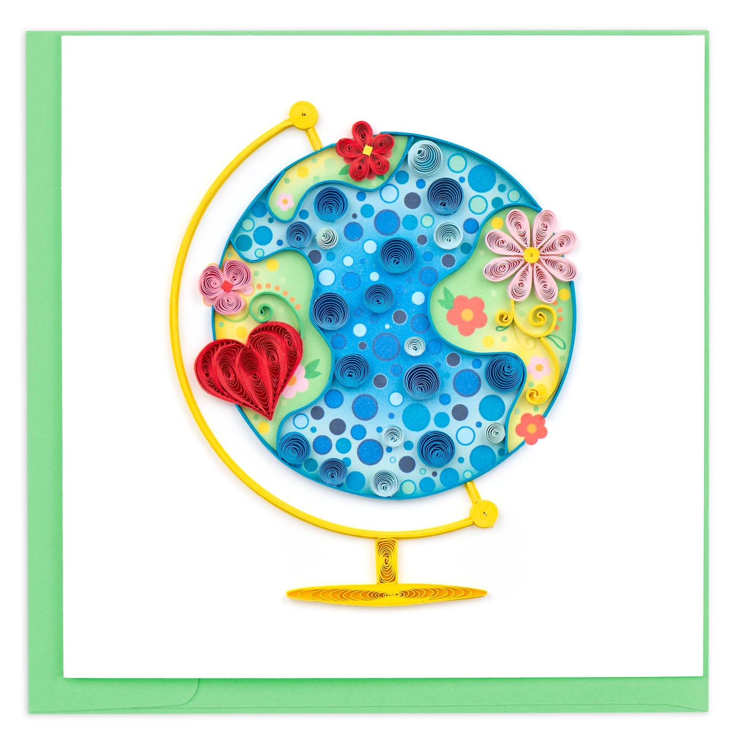 Quilled Greeting Card, "Floral Globe"