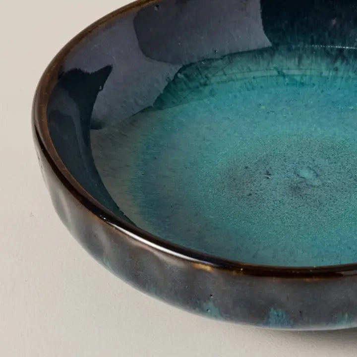 Olive Oil Dish, "Tron Drip Glaze"