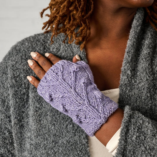 Purple Cable Knit Wrist Warmers - Ten Thousand Villages
