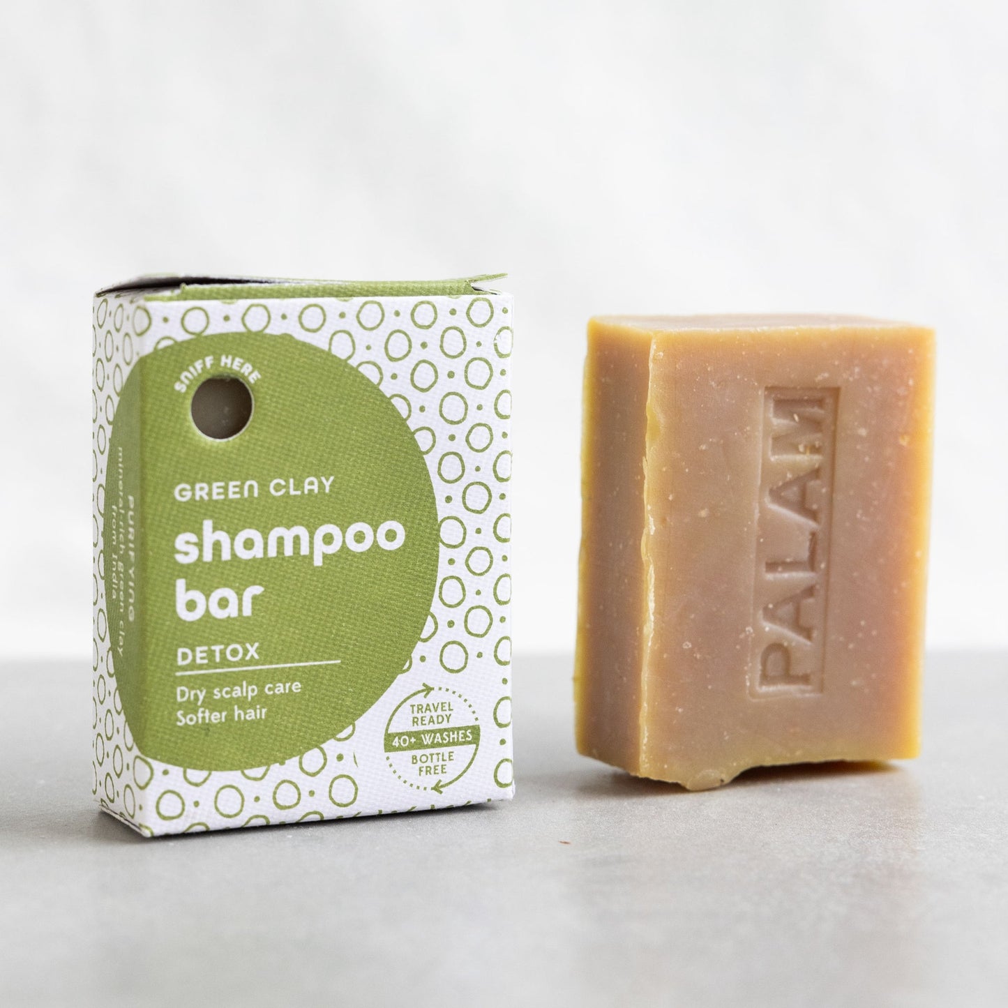 Shampoo bar M/5 green clay/rosemary 3.2oz grn/wht