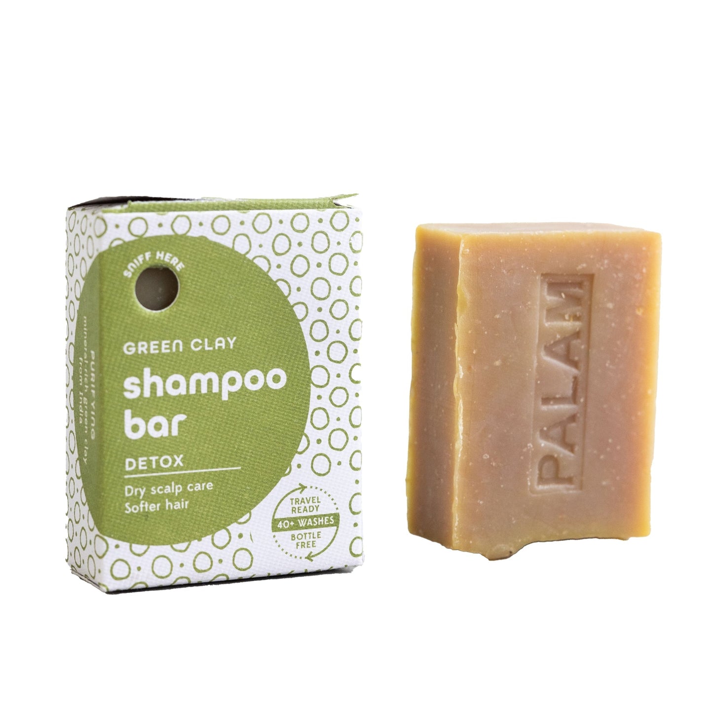 Shampoo bar M/5 green clay/rosemary 3.2oz grn/wht