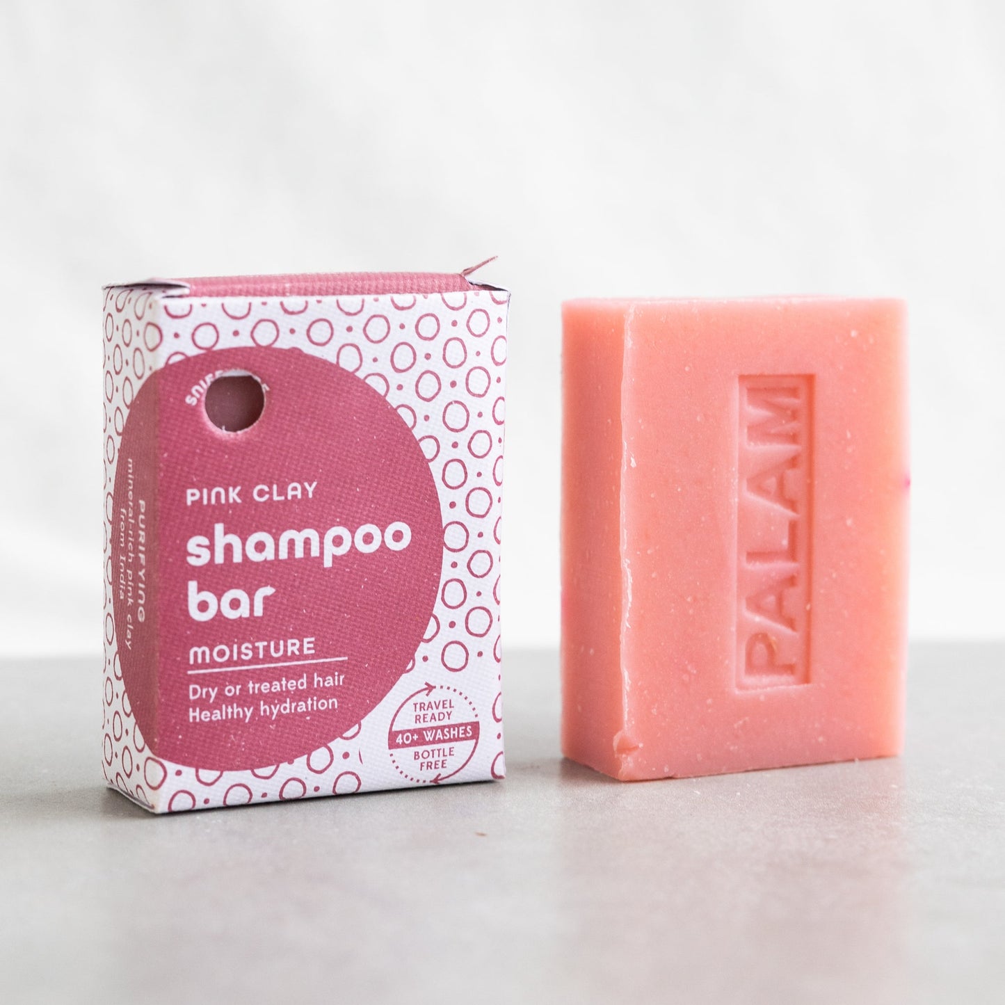 Shampoo bar M/5 pink clay/goat milk 3.2oz pink/wht