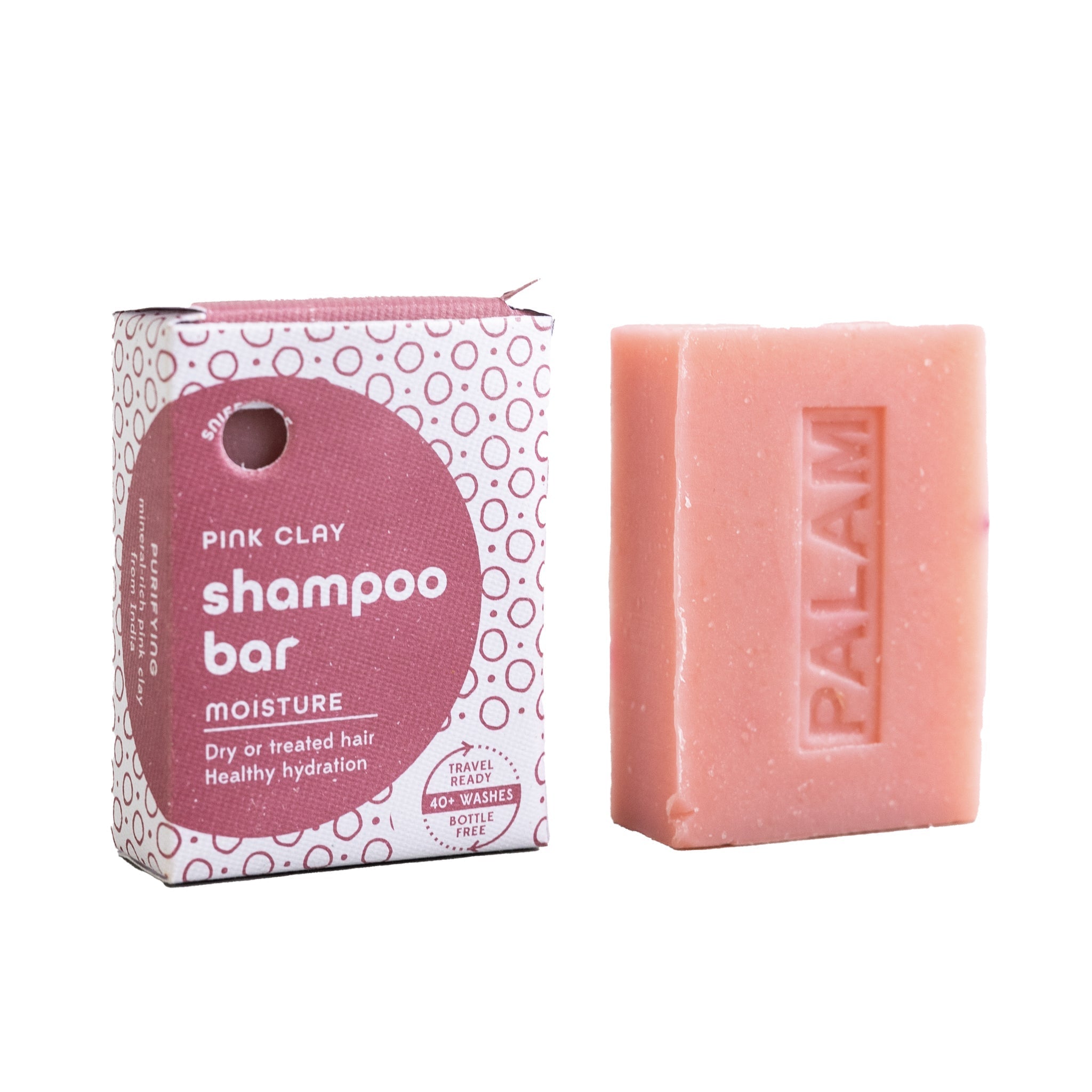Shampoo bar M/5 pink clay/goat milk 3.2oz pink/wht