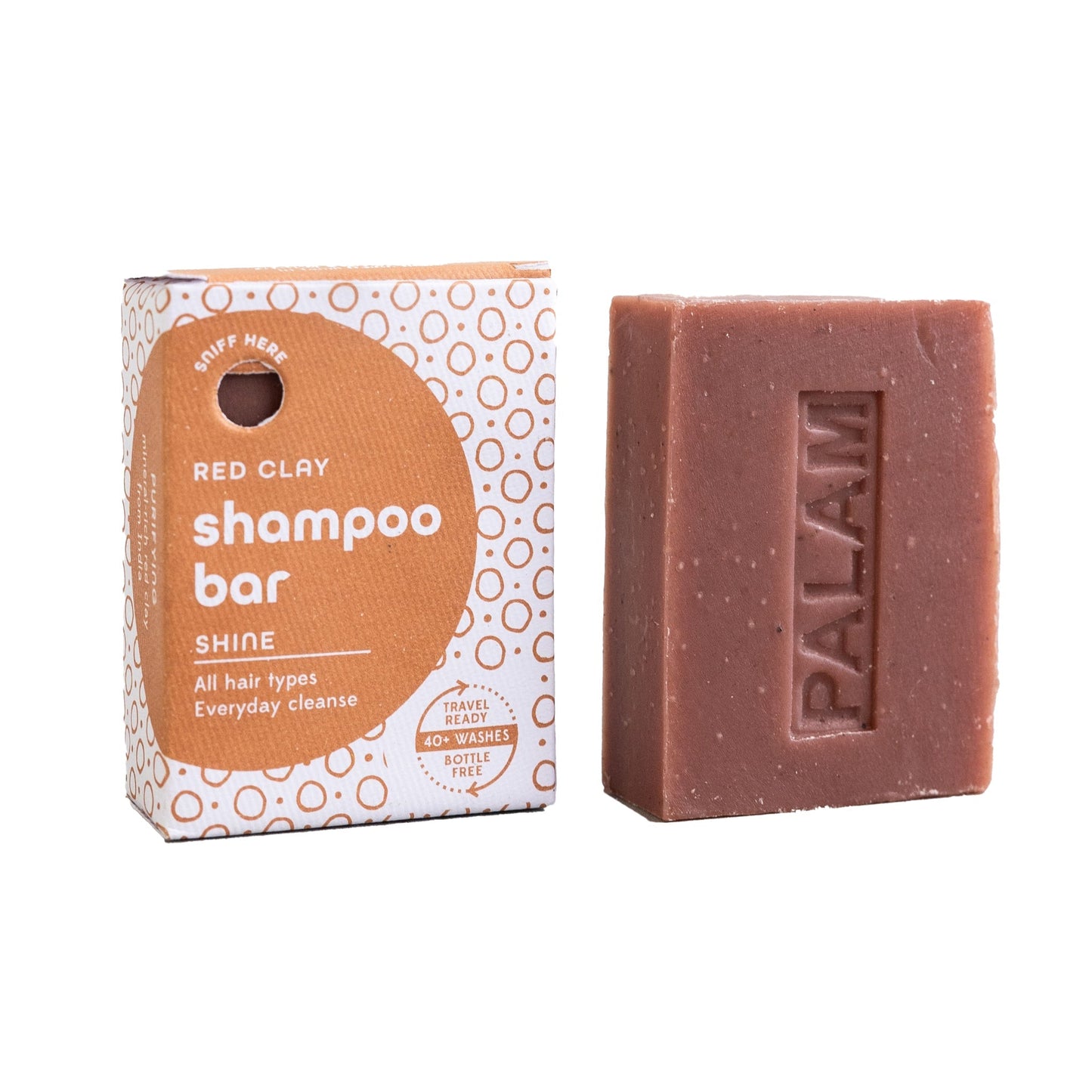 Shampoo bar M/5 red clay/tea tree 3.2oz orng/wht