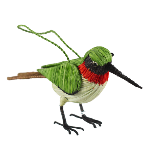 Ruby-Throated Hummingbird Woven Ornament