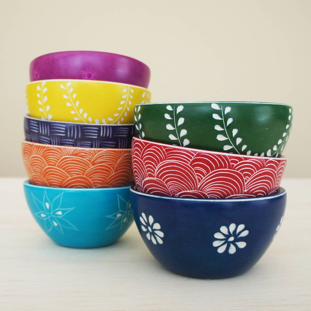 Carved Stone Two Pattern Bowl