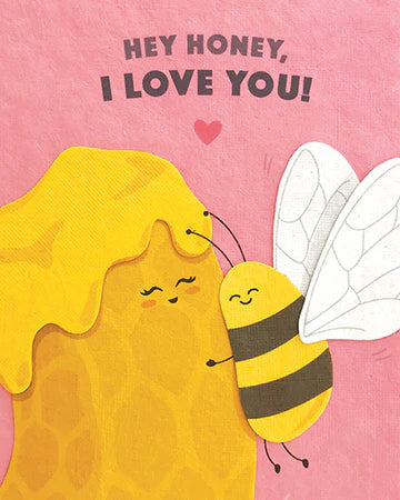Recycled Paper Cards, "Hey Honey Love"