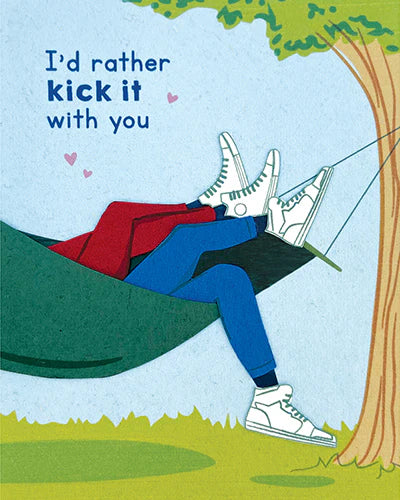 Recycled Paper Cards, "Kick it Love"