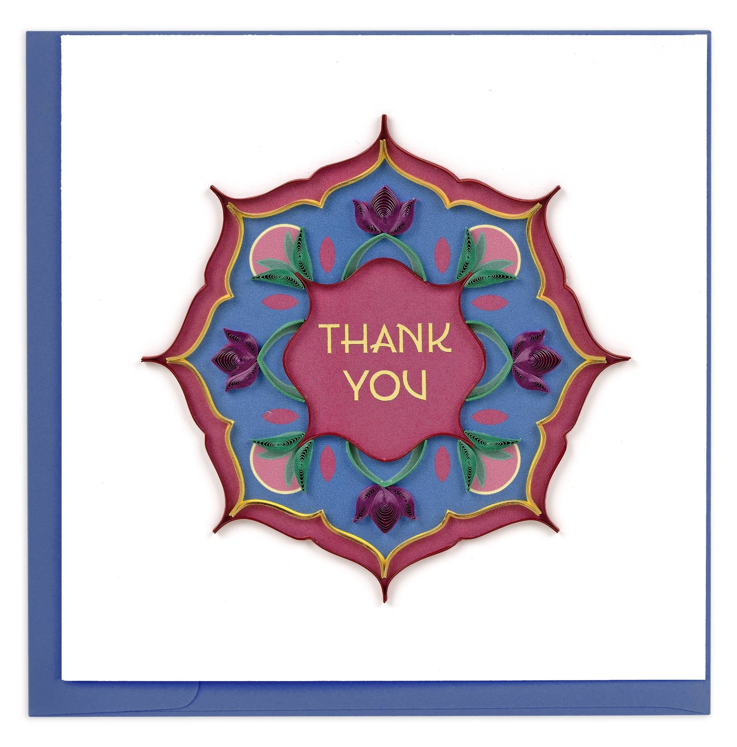 Quilled Greeting Card, "Radiating Floral Thank You"