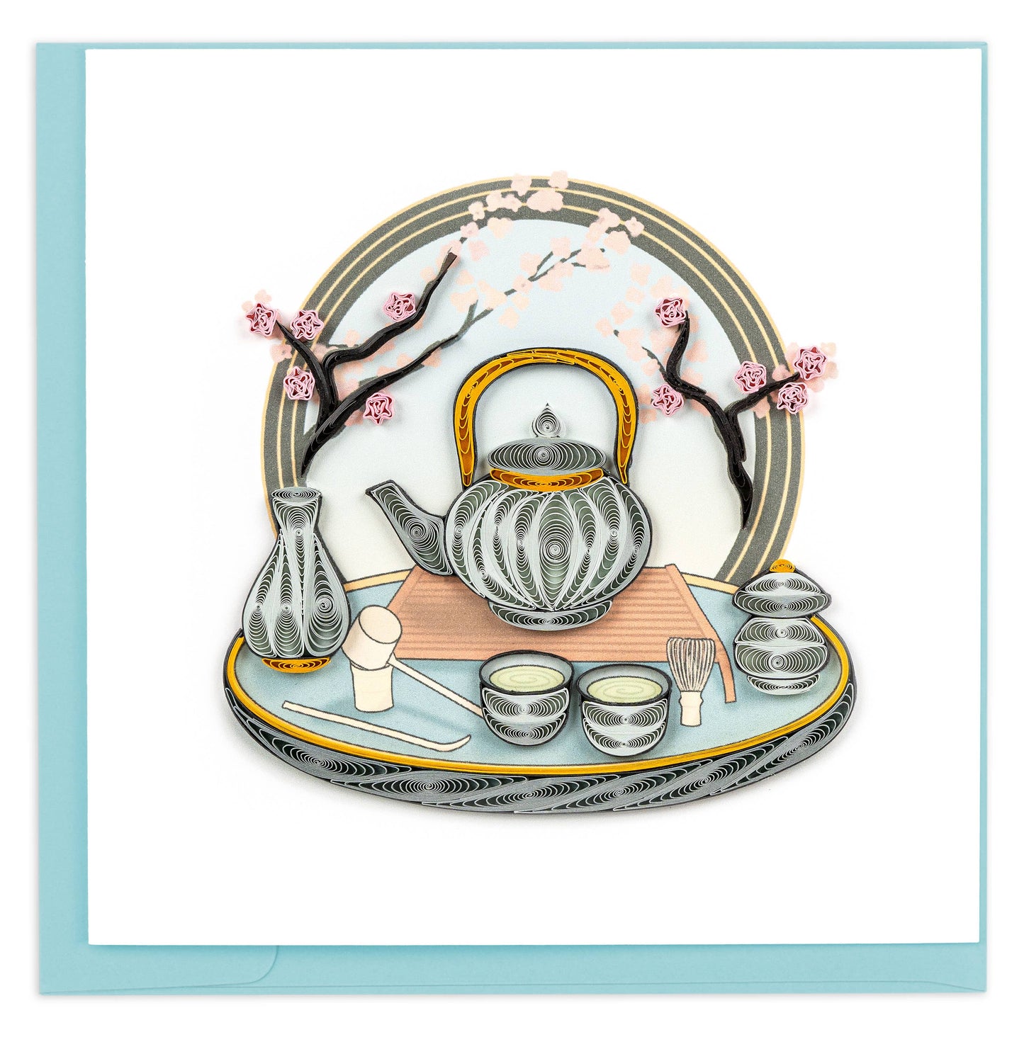 Quilled Greeting Card, "Tea Ceremony"